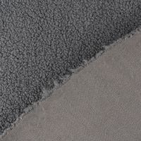 Boucle Stoff Teddystoff Kunstfell Teddy Fur uni grau 1,5m Breite