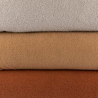 Boucle Stoff Teddystoff Kunstfell Teddy Fur uni beige-grau 1,5m Breite