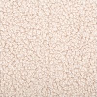 Boucle Stoff Teddystoff Kunstfell Teddy Fur uni beige-grau 1,5m Breite Detailaufnahme der beigen Bouclé-Stofftextur mit weicher, flauschiger Oberfläche.