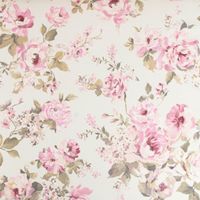 Dekostoff Halbpanama Classic Painted Rose Rosen ecru rosa 1,40m Breite