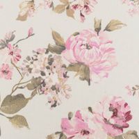 Dekostoff Halbpanama Classic Painted Rose Rosen ecru rosa 1,40m Breite