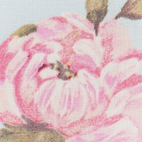 Dekostoff Halbpanama Classic Painted Rose Rosen hellblau rosa 1,40m Breite
