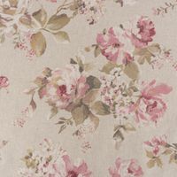 Dekostoff Halbpanama Leinenlook Classic Painted Rose Rosen natur rosa 1,40m Breite