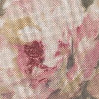 Dekostoff Halbpanama Leinenlook Classic Painted Rose Rosen natur rosa 1,40m Breite
