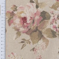 Dekostoff Halbpanama Leinenlook Classic Painted Rose Rosen natur rosa 1,40m Breite