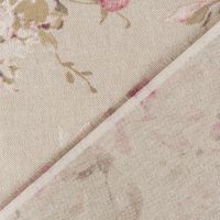 Dekostoff Halbpanama Leinenlook Classic Painted Rose Rosen natur rosa 1,40m Breite