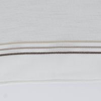 Gardinenstoff Meterware transparent Leinenstruktur Streifen weiß braun beige 300cm
