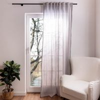Fertigschal mit Schlaufenband Applikation Wellenlinien an Fenster