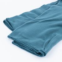 Plaid aus Polyester mit grobem Kettelrand einfarbig blau 125x150cm, zusammengelegt
