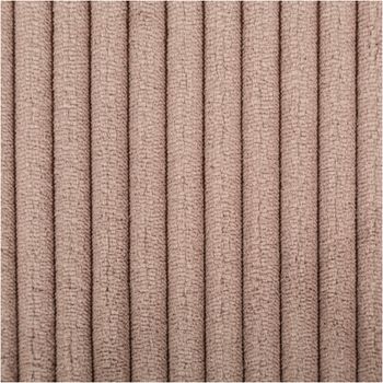 Cord-Polsterstoff für Möbel aus Breitcord (Baby Rib) in der Farbe Nougatbraun mit markanter, breiter Rippenstruktur - Detailaufnahme
