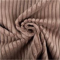 Cord-Polsterstoff für Möbel aus Breitcord (Baby Rib) in der Farbe Nougatbraun mit markanter, breiter Rippenstruktur - kunstvoll eingedreht in Falten