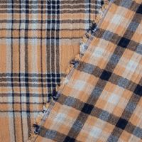Musselin Stoff Double Gauze Karos zweiseitig sand blau 1,35m Breite