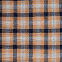 Musselin Stoff Double Gauze Karos zweiseitig sand blau 1,35m Breite