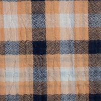 Musselin Stoff Double Gauze Karos zweiseitig sand blau 1,35m Breite