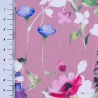 Canvas Stoff Baumwollstoff Digitaldruck Romantic Flowers Blumen blush rosa 1,40m Breite
