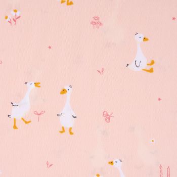 Baumwollstoff Popeline Fine Poplin Goose Gänse apricot 1,50m Breite
