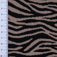 Strickstoff Jacquard Tigermuster beige schwarz 1,51m Breite