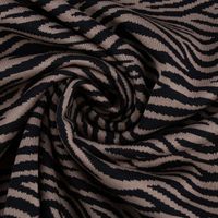 Strickstoff Jacquard Tigermuster beige schwarz 1,51m Breite