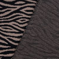 Strickstoff Jacquard Tigermuster beige schwarz 1,51m Breite