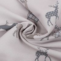 Vorhangstoff Dekostoff Lochner Landhaus Hirsche beige grau 1,60m Breite