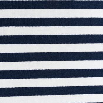 Kuschelweicher French Terry mit Streifen in Creme und Blau Detail