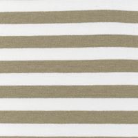 Kuschelweicher French Terry mit Streifen in Creme und Khaki Detail
