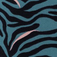 Animalprint Jersey im Zebra-Look in Petrol nahaufnahme