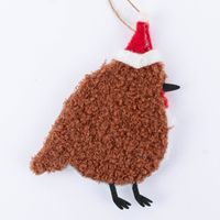 Sass & Belle Dekohänger Rotkehlchen mit Weihnachtsmütze Wolle Holz bunt 12x10cm