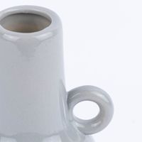 Sass & Belle Vase Mojave glasiert Steinzeug grau, Nahaufnahme Vasenöffnung