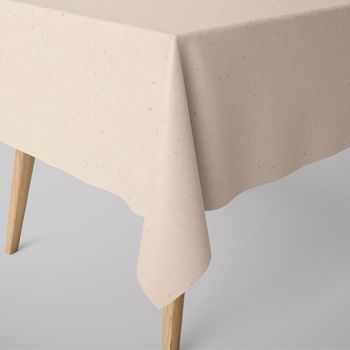 Tischdecke in ecru auf Tisch ausgelegt 130x160cm