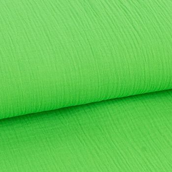 Musselin Stoff Double Gauze NEON einfarbig grün 1,35m Breite