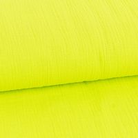 Musselin Stoff Double Gauze NEON einfarbig gelb 1,35m Breite