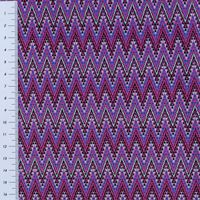 Strickstoff Jacquard Chevron ZickZack fein violett rosa 1,48m Breite