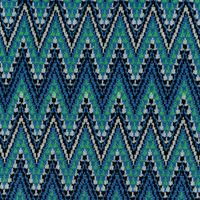 Strickstoff Jacquard Chevron ZickZack fein grün blau 1,48m Breite