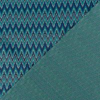 Strickstoff Jacquard Chevron ZickZack fein grün blau 1,48m Breite