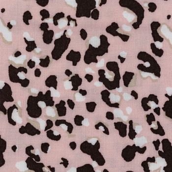 Viskosestoff Chally Leopardenmuster rosa braun weiß 1,4m Breite