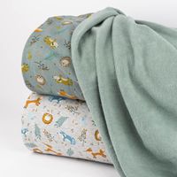Sweatstoff Melange Fuchs Igel Waschbär altgrün meliert braun 1,5m Breite
