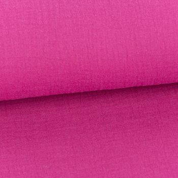 Musselin Stoff Double Gauze einfarbig dunkel pink 1,35m Breite