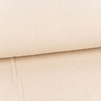 Musselin Stoff Double Gauze einfarbig natur 1,35m Breite