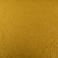 Musselin Stoff Double Gauze einfarbig senf gelb 1,35m Breite