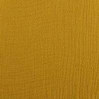 Musselin Stoff Double Gauze einfarbig senf gelb 1,35m Breite