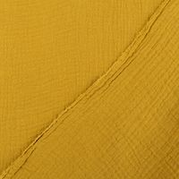 Musselin Stoff Double Gauze einfarbig senf gelb 1,35m Breite