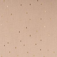 Double Gauze Musselin Foliendruck Konfetti Striche einfarbig hellbraun goldfarbig 1,35m Breite