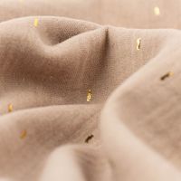 86634-Double-Gauze-Musselin-Foliendruck-Konfetti-Striche-einfarbig-hellbraun-goldfarbig-1-35m-Breite-86634-08.jpg Double Gauze Musselin Foliendruck Konfetti Striche einfarbig hellbraun goldfarbig 1,35m Breite