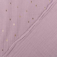 86635-Double-Gauze-Musselin-Foliendruck-Konfetti-Striche-einfarbig-hell-violett-goldfarbig-1-35m-Breite-86635-07.jpg Double Gauze Musselin Foliendruck Konfetti Striche einfarbig hell violett goldfarbig 1,35m Breite