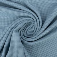 Organic Bio Waffeljerseystoff Waffelstrick Baumwolle einfarbig rauch blau 1,45m Breite