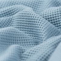 Organic Bio Waffeljerseystoff Waffelstrick Baumwolle einfarbig rauch blau 1,45m Breite