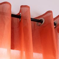 Halbtransparenter Ösenvorhang mit tollem Batik Farbverlauf in Orange