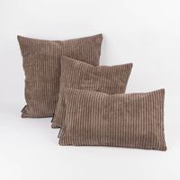 Kissenhülle Breitcord Baby Rib braun div. Größen von SCHÖNER LEBEN.