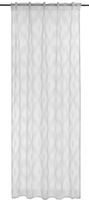 Transparente Gardine Rhombus aus der Barbara Home Collection mit Ikat Scherli Dessin in Wollweiß